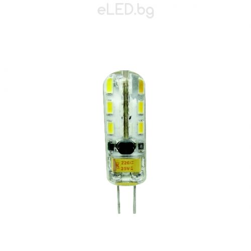 LED лампа капсула 1.5W G4 SMD 12V 2700K топло бяла светлина