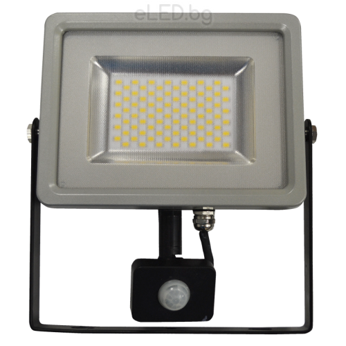 20W LED Floodlight Sensor SMD IP44 Black/Grey Body  3000K Warm Light
