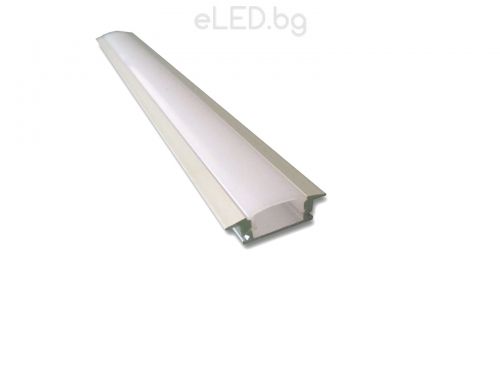 Aluminium Profile for LED Strip Lights  23 mm x 10 mm with Frosted Diffuser Kori 1 m.