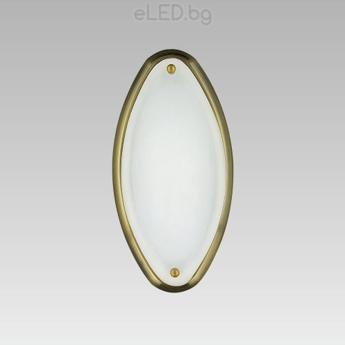 Bathroom Lighting Fixture NEPTUN 1xE14 Antique Brass Satin / Alabaster