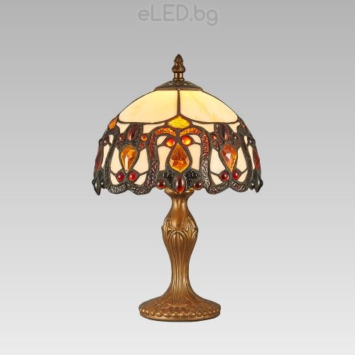 Table Lamp TIFFANY Classic 1xE14 40W 230V Antique Brown - Tiffany Glass