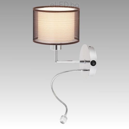 Wall Lamp ANASTASIA 1xE27 1W LED 230V Chrome / Brown