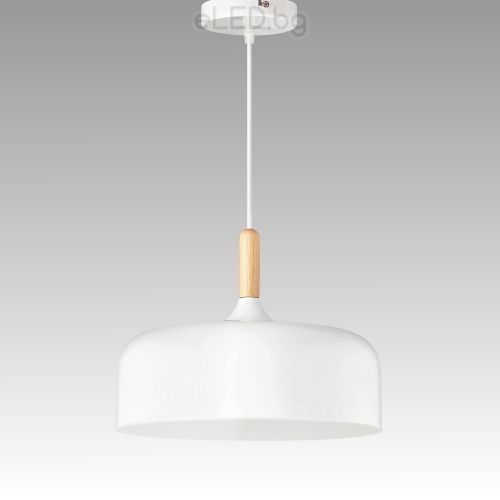 Ceiling Lamp GEMMA 1xE27 230V White / Beech