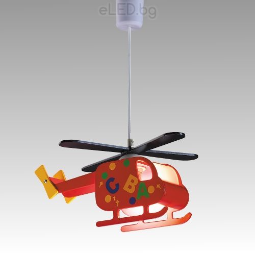 Ceiling Lamp HELICOPTER 1xE27 230V Red / Yelloy / Black