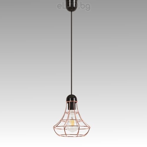 Vintage Ceiling Lamp RAMSEY 1xE27 230V Black / Copper