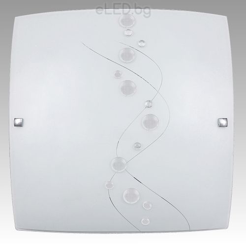 Ceiling Lamp RUBY 2xE27 230V White Mat and White Deco Glass 395 mm
