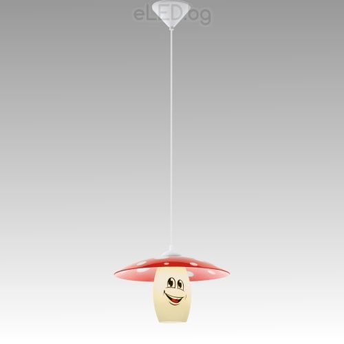 Hanging Lamp FUNJI 1xE27 230V Red / White Mushroom
