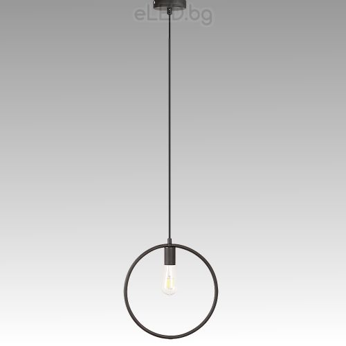 Винтидж висяща лампа LEVI E27 230V черен метал Кръг