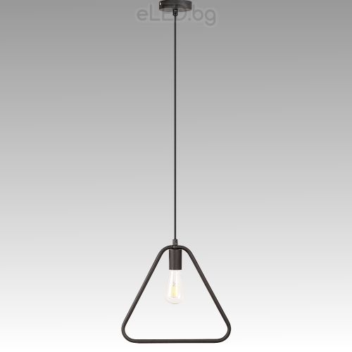 Винтидж висяща лампа LEVI E27 230V черен метал Триъгълник