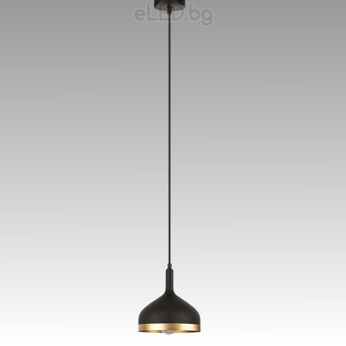 Винтидж висяща лампа KEVIN E27 230V черен метал 