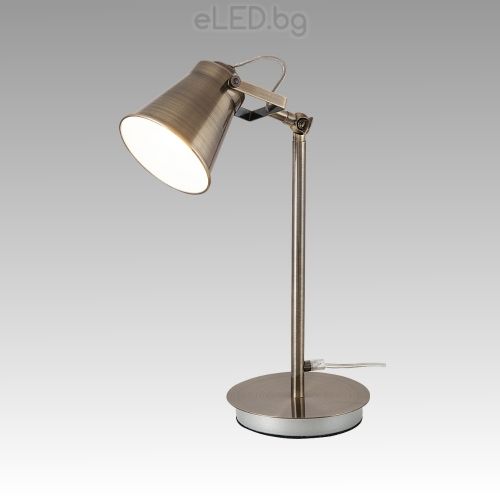 Винтидж настолна лампа MARTINA 1xE27 230V метал бронз / бял