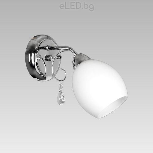 Wall lamp BRIO 1xE1 230V Metal Chrome / white mat