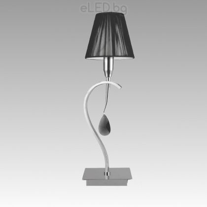 Design Table lamp OXFORD 6xЕ14 230V Chrome / Black Fabric / Crystal