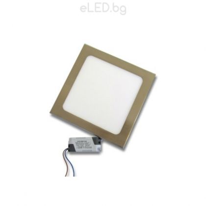 12W LED Downlight Build in INOX 4500K White Light Square