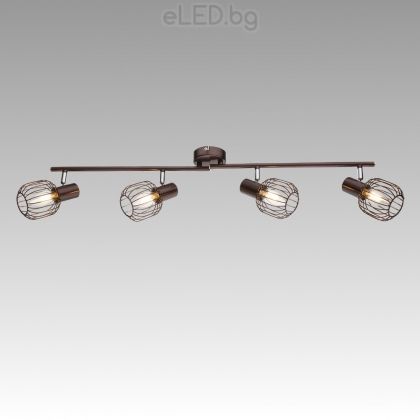 Vintage Wall Lamp AKIN 4xE14 230V Bronze / Chrome