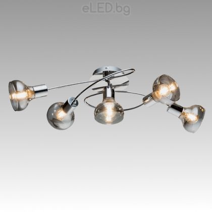 Spot Lamp ADDY 5xE14 230V Chrome metal / Glass