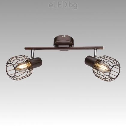 Vintage Wall Lamp AKIN 2xE14 230V Bronze / Chrome