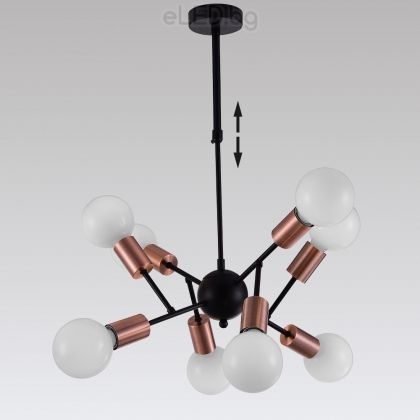 Ceiling Lamp BALL 8xE27 230V Black matt / Red bronze