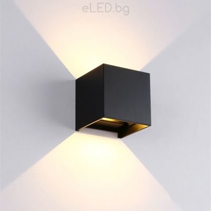 2х5W LED Facade Lighting Fixture IP54 4000K Aluminium / black square