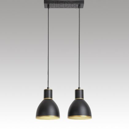 Hanging Ceiling Lamp MACKENZIE 2xE27 230V Black matt / Gold