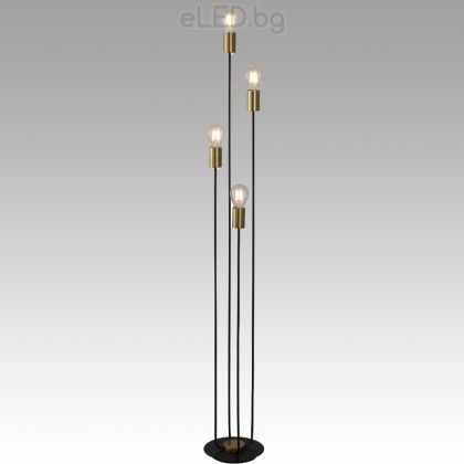 Floor Lamp LANNY 4xE27 230V Black / Gold metal