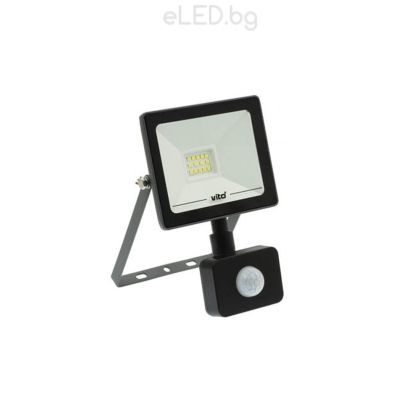 10W LED Floodlight Sensor  INDUS SMD IP44 6000K Cool White Light