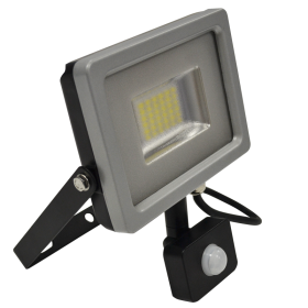 10W LED Floodlight Sensor SMD IP44 Black/Grey Body  3000K Warm Light