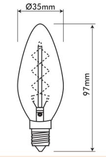 40W Vintage Bulb with Carbon Filament DECOART Е14 C35
