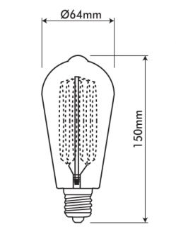 40W Vintage Bulb with Carbon Filament DECOART Е27 ST64