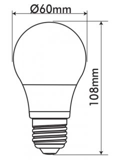 10W LED Bulb E27 А60 SMD 2700К Warm White Light