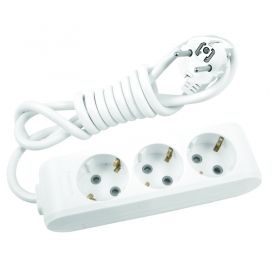  3xGang Socket 2P+E X-Tendia, With Child Protection, with Cord 