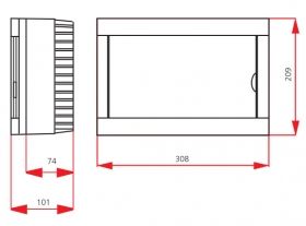 Surface Mount Distribution Box-12 Module, White