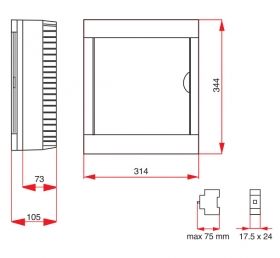 Surface Mount Distribution Box-24 Module, White