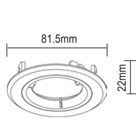 Рамка за LED луничка 30° ротация NEPTUNE-M кръг GU5.3 никел сатен