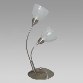 Table Lamp CARRAT 5xE14 40W 230V Nickel Satin - Chrome / White Matt-Clear