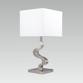 Table Lamp ELLASTICA 1xE27 60W 230V Nickel Satin/ White