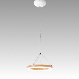 LED Hanging Ceiling Lamp AUDREY 15W 230V 3000K Warm White White Matt / Beech