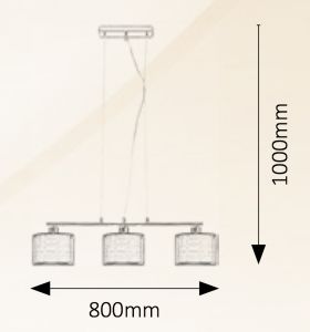 Hanging Ceilingl Lamp ANASTASIA 3xE27 230V Chrome / Brown