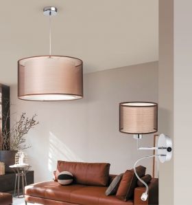 Hanging Ceilingl Lamp ANASTASIA 1xE27 230V Chrome / Brown
