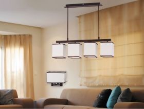 Ceiling Lamp KUBU 1xE27 230V Wenge / Beige / Brown