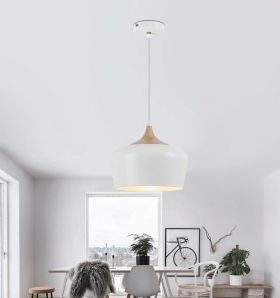 Ceiling Lamp SEDIE 1xE27 230V White / Beech
