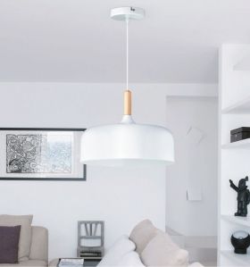 Ceiling Lamp GEMMA 1xE27 230V White / Beech