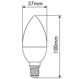 6.5W LED крушка конус BASIS Е14 SMD C37 6400К бяла светлина