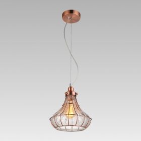 Vintage Ceiling Lamp PERUGIA 1xE27 230V Copper / Glass