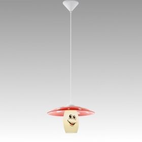 Hanging Lamp FUNJI 1xE27 230V Red / White Mushroom