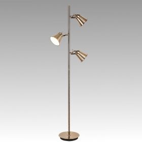 Vintage Floor lamp MARTINA 3xE27 230V Metal Bronze / white