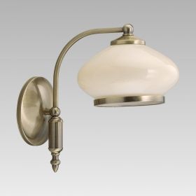 Wall lamp MAJESTIC 1xE27 230V Antique Brass Satin / Beige opal