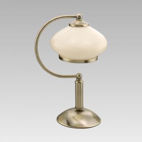 Table lamp MAJESTIC 1xE27 230V Antique Brass Satin / Beige opal