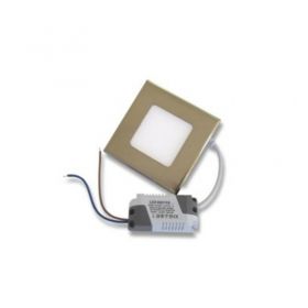 3W LED панел за вграждане INOX 3000K топло бяла светлина квадрат