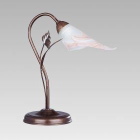 Table lamp PRIMA 1xE14 230V Antic Brown Metal / Alabaster Glass